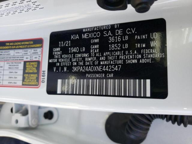 Photo 10 from auction – 2022 KIA RIO with VIN 3KPA24ADXNE442547
