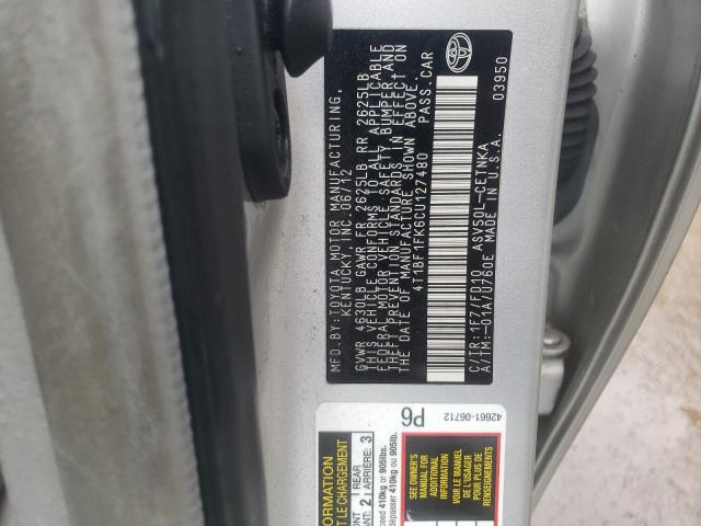 Photo 10 from auction – 2012 TOYOTA CAMRY BASE with VIN 4T1BF1FK6CU127480