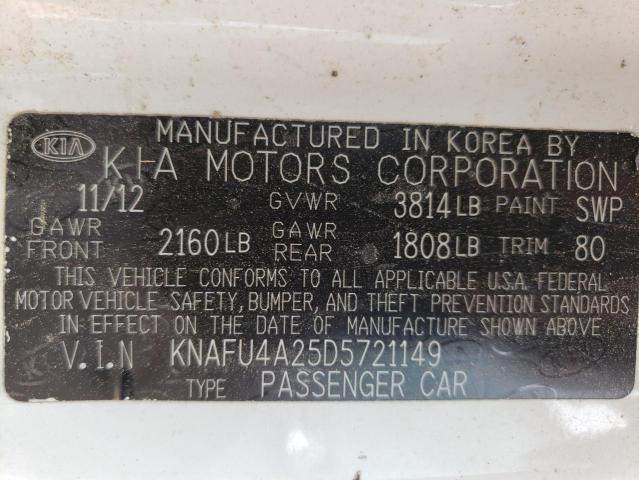Photo 10 from auction – 2013 KIA FORTE EX with VIN KNAFU4A25D5721149
