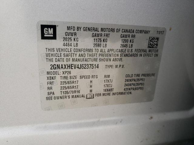 Photo 10 from auction – 2018 CHEVROLET EQUINOX LS with VIN 2GNAXHEV4J6237514