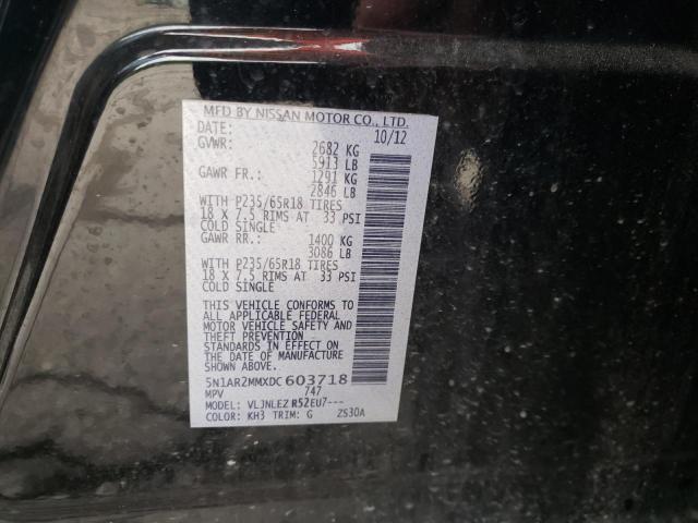 Photo 10 from auction – 2013 NISSAN PATHFINDER with VIN 5N1AR2MMXDC603718