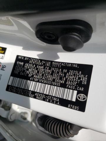 Photo 10 from auction – 2012 TOYOTA CAMRY BASE with VIN 4T1BF1FK9CU519935