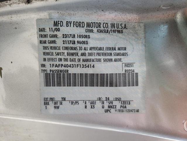 Photo 10 from auction – 2001 FORD MUSTANG with VIN 1FAFP40431F135414