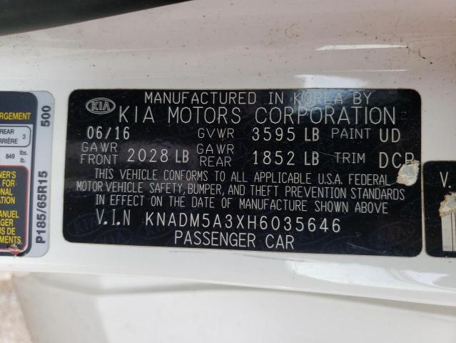 Photo 10 from auction – 2017 KIA RIO LX with VIN KNADM5A3XH6035646