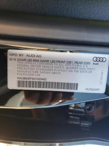 Photo 10 from auction – 2017 AUDI A3 PREMIUM with VIN WAUB8GFF3H1020462