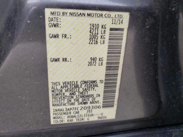 Photo 10 from auction – 2015 NISSAN ALTIMA 2.5 with VIN 1N4AL3AP7FC209306
