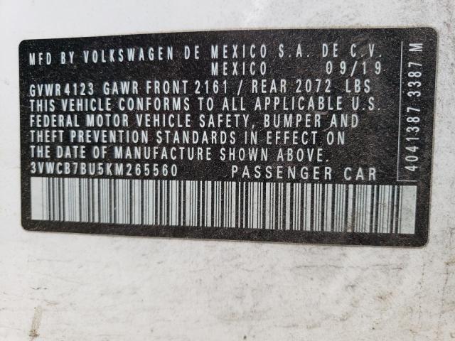 Photo 10 from auction – 2019 VOLKSWAGEN JETTA S with VIN 3VWCB7BU5KM265560