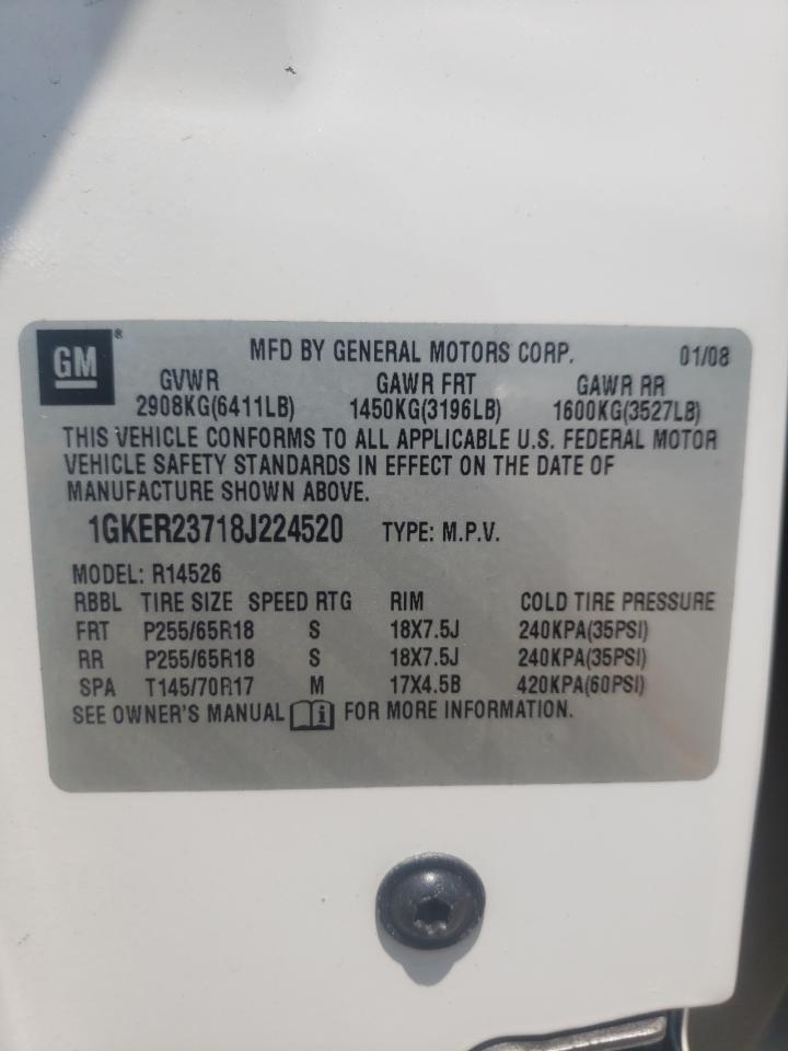Photo 10 from auction – 2008 GMC ACADIA SLT with VIN 1GKER23718J224520