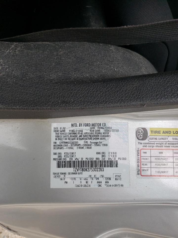 Photo 10 from auction – 2007 FORD MUSTANG with VIN 1ZVFT80N275302203