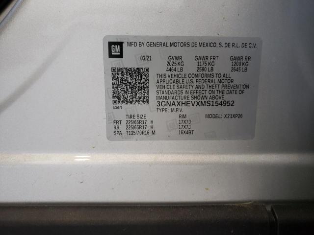 Photo 10 from auction – 2021 CHEVROLET EQUINOX LS with VIN 3GNAXHEVXMS154952