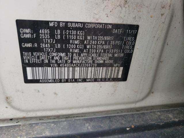 Photo 10 from auction – 2018 SUBARU OUTBACK 2. with VIN 4S4BSAACXJ3268728