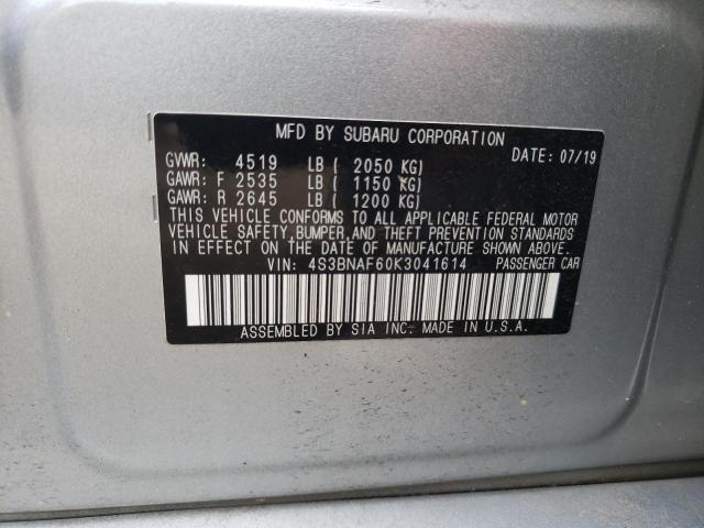 Photo 10 from auction – 2019 SUBARU LEGACY 2.5 with VIN 4S3BNAF60K3041614