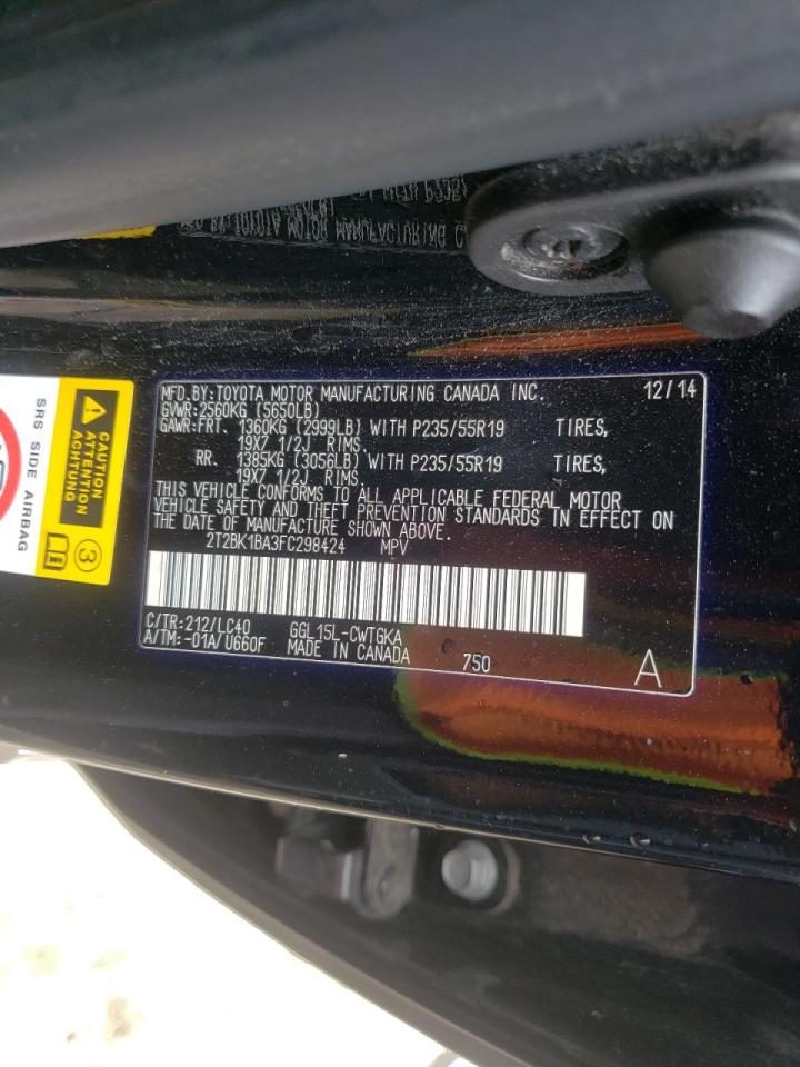 Photo 10 from auction – 2015 LEXUS RX 350 BAS with VIN 2T2BK1BA3FC298424