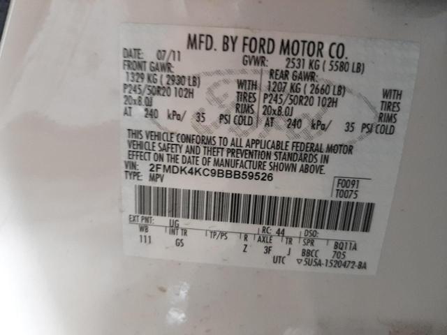 Photo 10 from auction – 2011 FORD EDGE LIMIT with VIN 2FMDK4KC9BBB59526