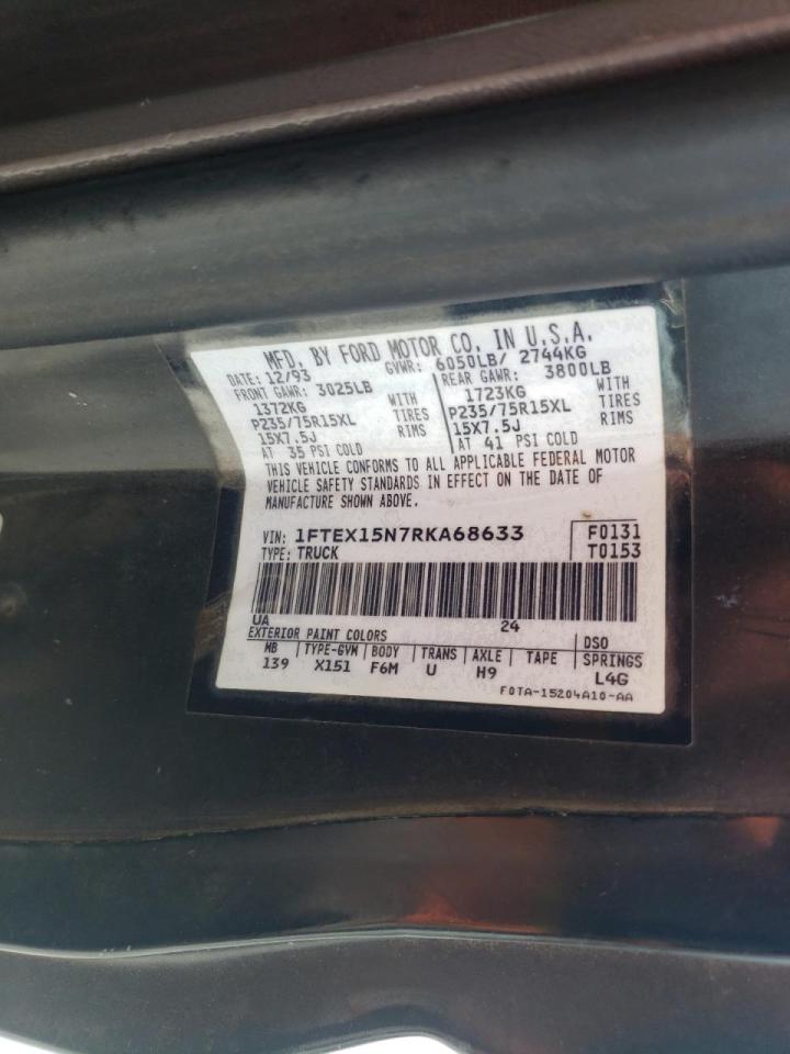 Photo 10 from auction – 1994 FORD F150 with VIN 1FTEX15N7RKA68633