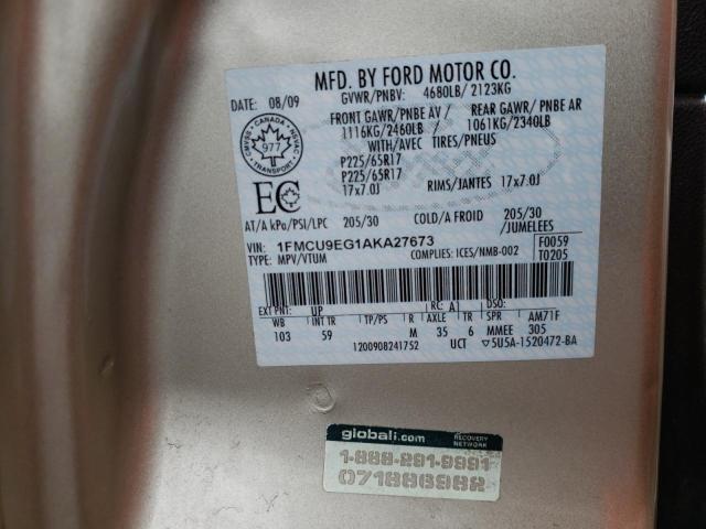 Photo 10 from auction – 2010 FORD ESCAPE LIM with VIN 1FMCU9EG1AKA27673