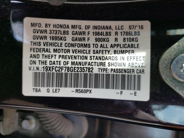Photo 10 from auction – 2016 HONDA CIVIC EX with VIN 19XFC2F78GE235782