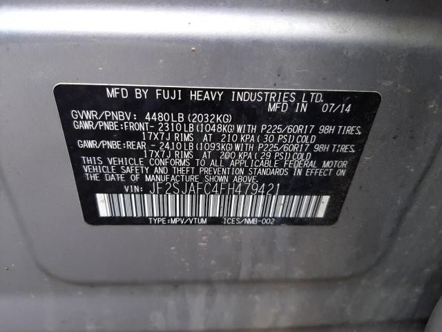 Photo 10 from auction – 2015 SUBARU FORESTER 2 with VIN JF2SJAFC4FH479421