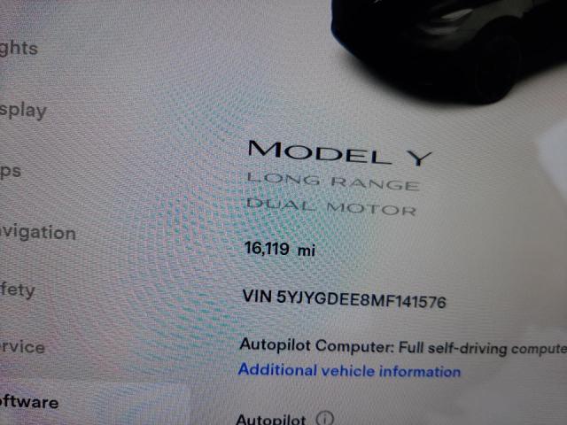 Photo 8 from auction – 2021 TESLA MODEL Y with VIN 5YJYGDEE8MF141576