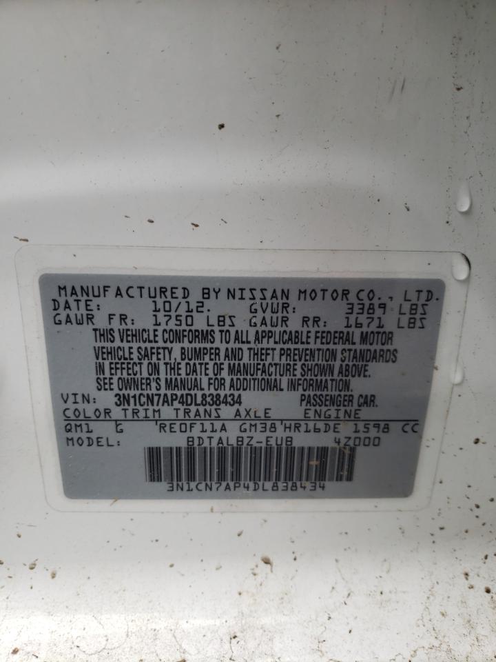 Photo 10 from auction – 2013 NISSAN VERSA S with VIN 3N1CN7AP4DL838434