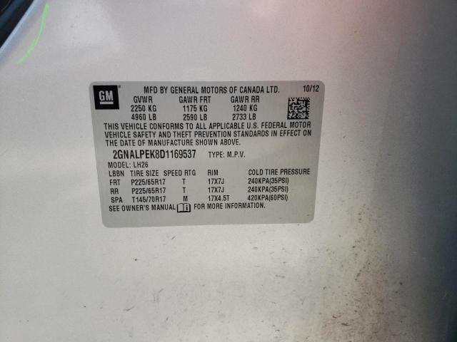 Photo 10 from auction – 2013 CHEVROLET EQUINOX LT with VIN 2GNALPEK8D1169537