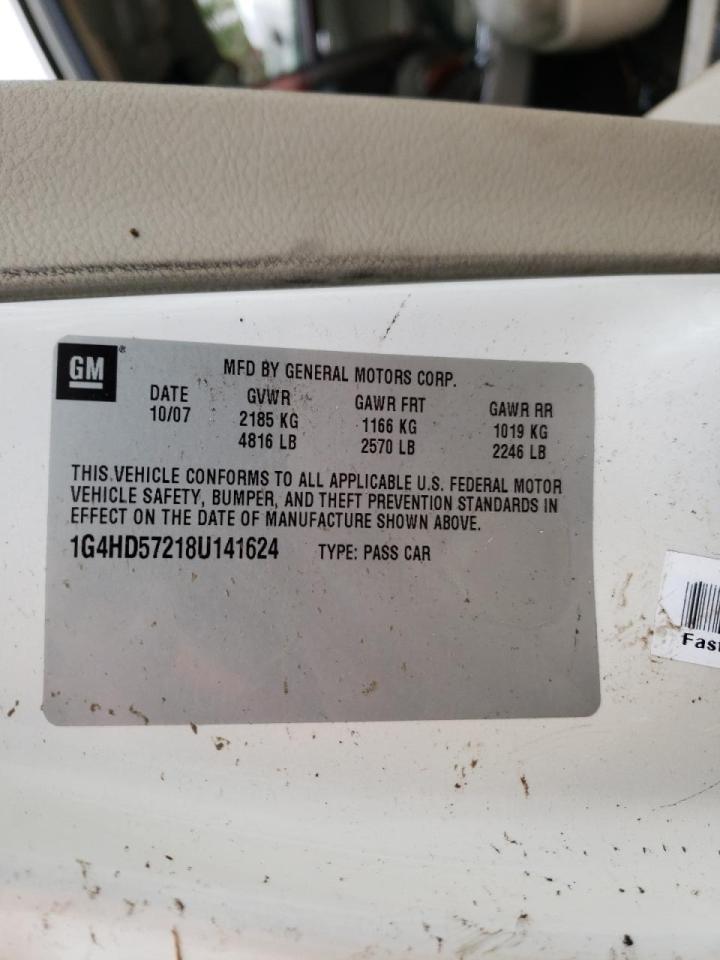 Photo 10 from auction – 2008 BUICK LUCERNE CX with VIN 1G4HD57218U141624