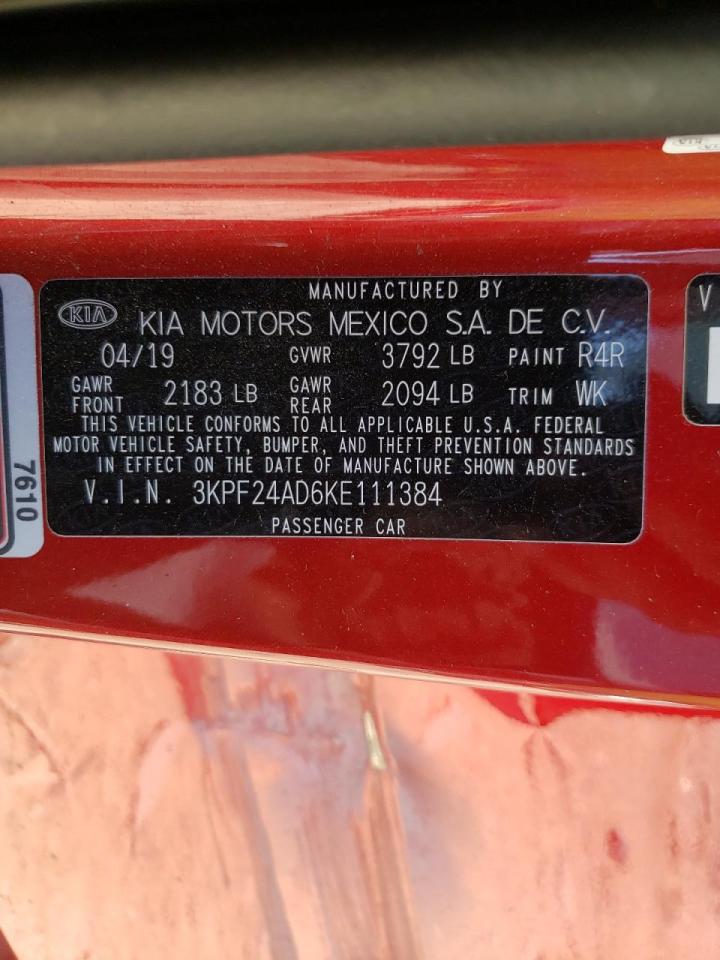 Photo 10 from auction – 2019 KIA FORTE FE with VIN 3KPF24AD6KE111384