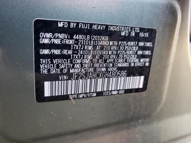 Photo 10 from auction – 2016 SUBARU FORESTER 2 with VIN JF2SJAHCXGH480586