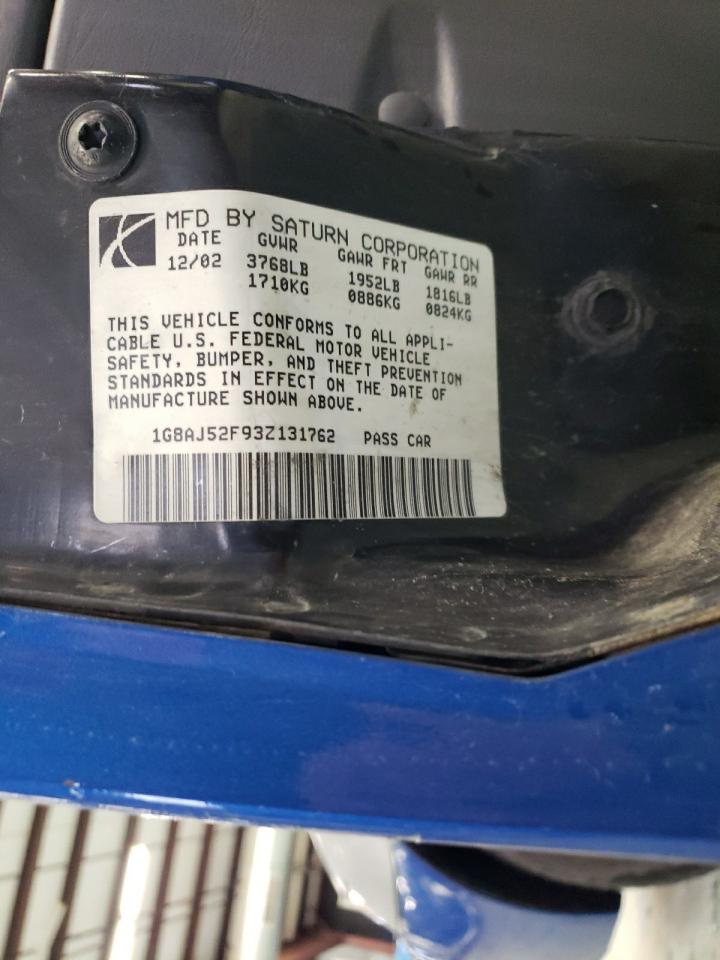 Photo 10 from auction – 2003 SATURN ION LEVEL with VIN 1G8AJ52F93Z131762