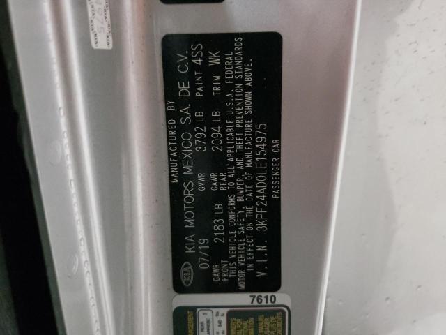 Photo 10 from auction – 2020 KIA FORTE FE with VIN 3KPF24AD0LE154975