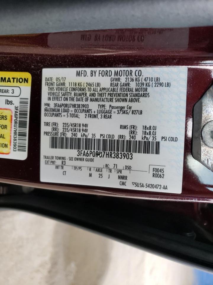 Photo 10 from auction – 2017 FORD FUSION TIT with VIN 3FA6P0RU7HR383903
