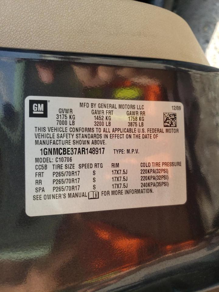 Photo 10 from auction – 2010 CHEVROLET TAHOE C150 with VIN 1GNMCBE37AR148917