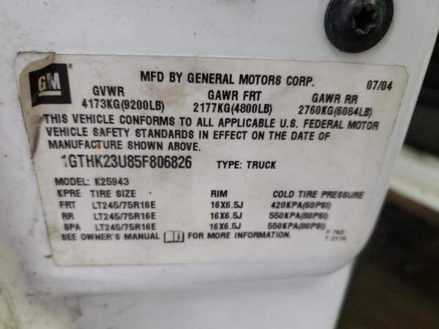 Photo 10 from auction – 2005 GMC SIERRA K25 with VIN 1GTHK23U85F806826