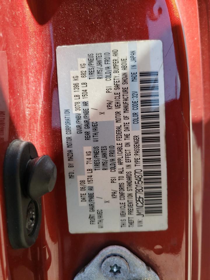 Photo 10 from auction – 2008 MAZDA MX-5 MIATA with VIN JM1NC25F780154870