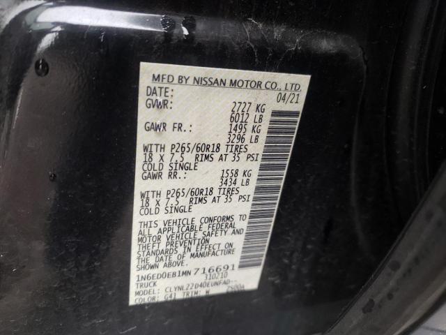 Photo 10 from auction – 2021 NISSAN FRONTIER S with VIN 1N6ED0EB1MN716691