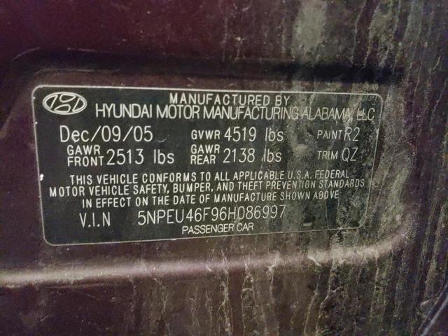 Photo 10 from auction – 2006 HYUNDAI SONATA GLS with VIN 5NPEU46F96H086997