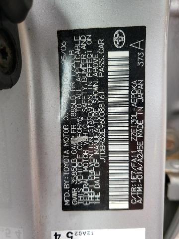 Photo 10 from auction – 2006 TOYOTA COROLLA CE with VIN JTDBR32E960088161