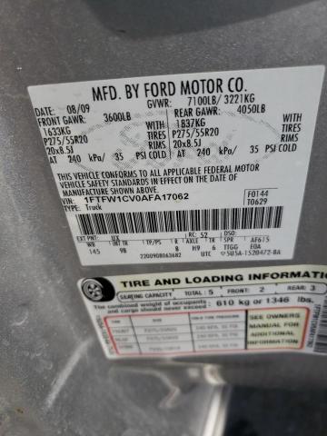 Photo 10 from auction – 2010 FORD F150 SUPER with VIN 1FTFW1CV0AFA17062