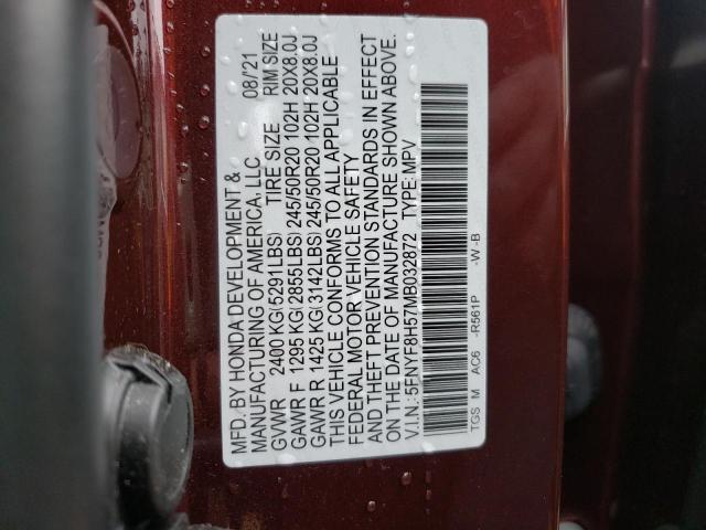 Photo 10 from auction – 2021 HONDA PASSPORT E with VIN 5FNYF8H57MB032872