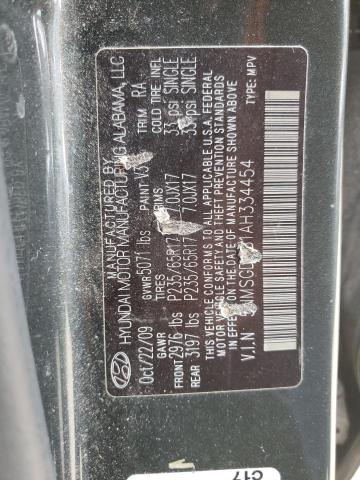 Photo 10 from auction – 2010 HYUNDAI SANTA FE G with VIN 5NMSGDAB1AH334454
