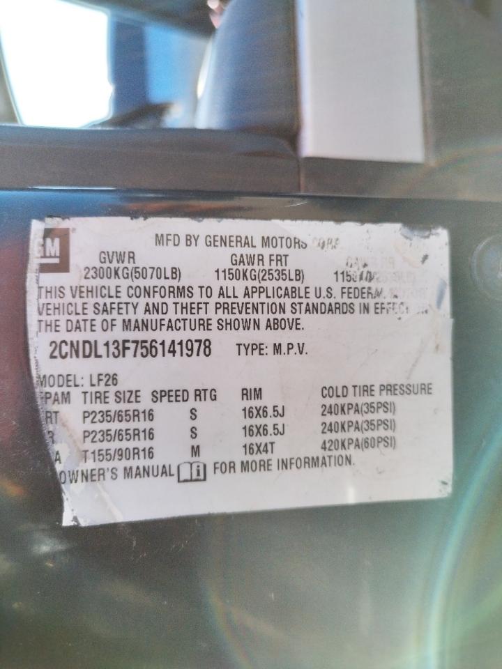 Photo 10 from auction – 2008 CHEVROLET EQUINOX SP with VIN 2CNDL737786012378