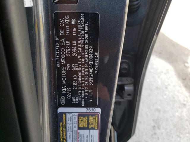 Photo 10 from auction – 2019 KIA FORTE FE with VIN 3KPF24AD4KE094939