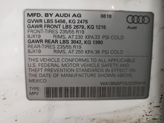 Photo 8 from auction – 2018 AUDI Q5 PREMIUM with VIN WA1BNAFY3J2205910