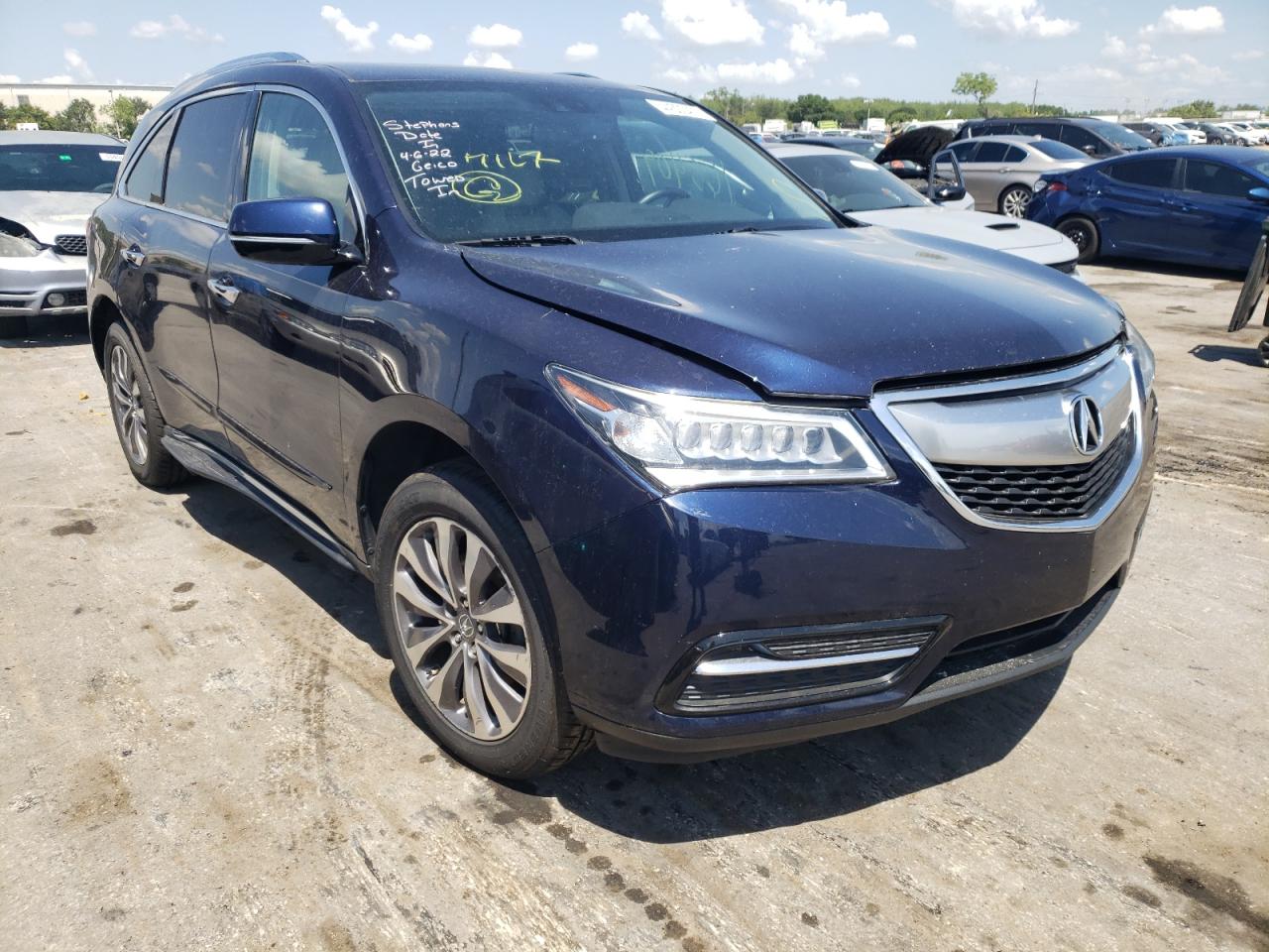 ACURA MDX TECHNO 2014 with VIN 5FRYD4H42EB014592 - Photo from auction