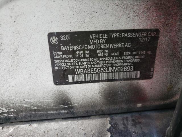 Photo 10 from auction – 2018 BMW 320 XI with VIN WBA8E5G53JNV02893