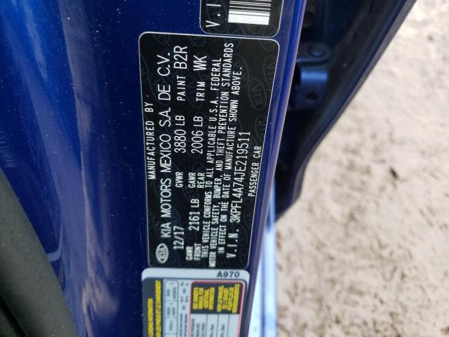 Photo 10 from auction – 2018 KIA FORTE LX with VIN 3KPFL4A74JE219511