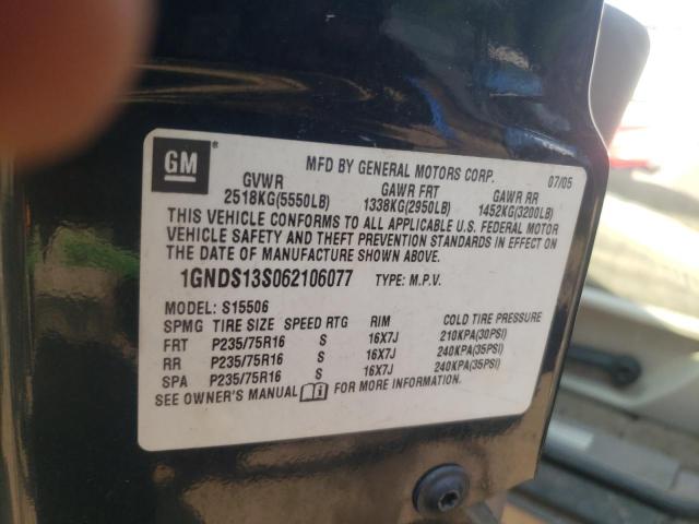 Photo 10 from auction – 2006 CHEVROLET TRAILBLAZE with VIN 1GNDS13S062106077
