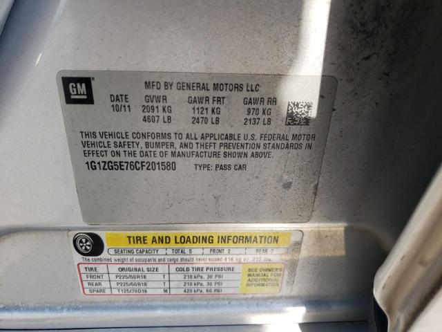 Photo 10 from auction – 2012 CHEVROLET MALIBU LTZ with VIN 1G1ZG5E76CF201580