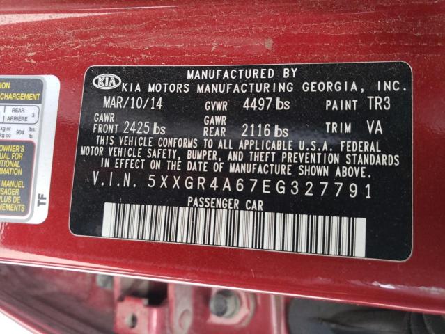 Photo 10 from auction – 2014 KIA OPTIMA SX with VIN 5XXGR4A67EG327791