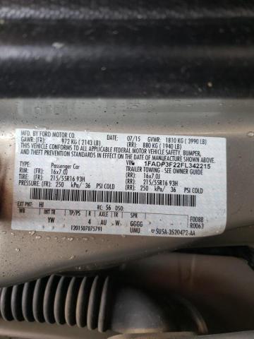 Photo 10 from auction – 2015 FORD FOCUS SE with VIN 1FADP3F22FL342215